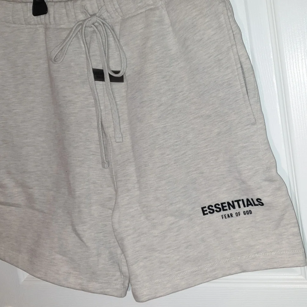 Essentials Light Oatmeal Drawstring Shorts - Picture 3 of 4